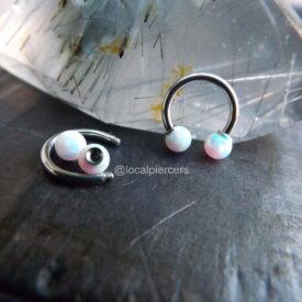 White Opal Circular Barbell