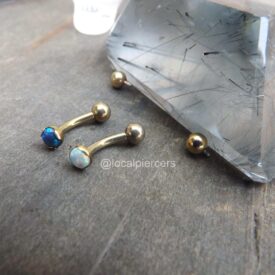 Curved Rose Gold Titanium Barbell