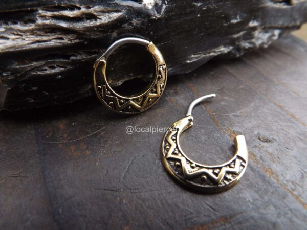 Tribal Septum Rings 16g 5/16" 8mm Hinged Clicker Pierced Nose Helix Piercing Rings 1.2mm Daith Body Jewelry