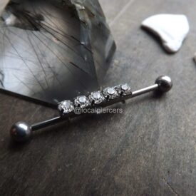 Gemstone Industrial Barbell
