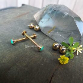 Titanium Rose Gold Nipple Bars