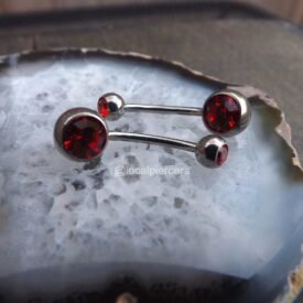 Red Gemstone Belly Ring
