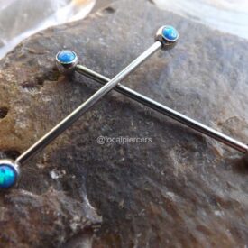 Blue Opal Industrial Barbell