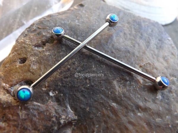 Blue Opal Industrial Barbell