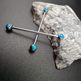 Blue Opal Industrial Barbell