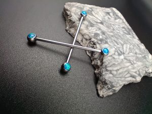 Blue Opal Industrial Barbell