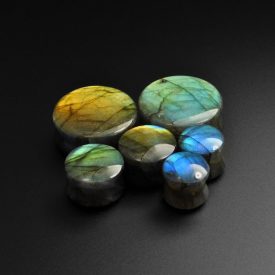 Labradorite Stone Plugs Double Flared - Body Jewelry