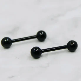 Black Titanium Barbells Internal Threading - Body Jewelry