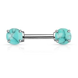 Turquoise Nipple Barbells - Body Jewelry