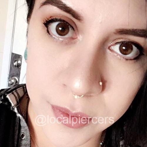 14k Gold L Bend Opal Nose Ring