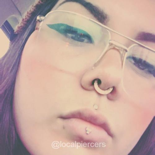 Titanium White Opal Dermal Top Featured in Medusa Piercing